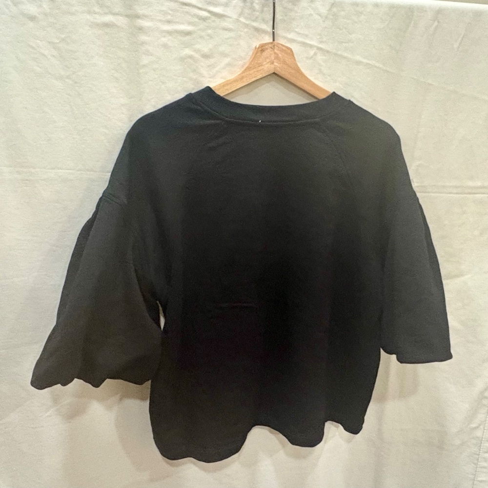 Madewell Puff-Sleeve Sweatshirt Tee – Black / Large - Picture 5 of 12